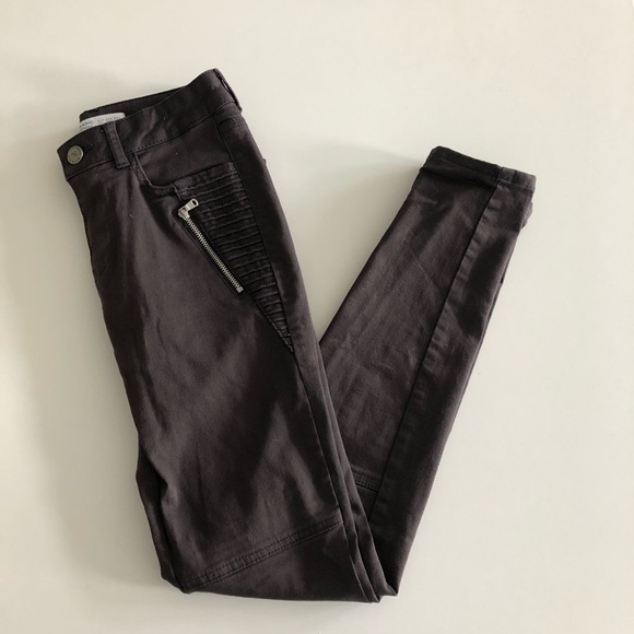 Zara Pants - Charcoal grey Zara Moto skinny pants